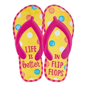 12" Life Is Better In Flip Flops Embossed Metal Sign