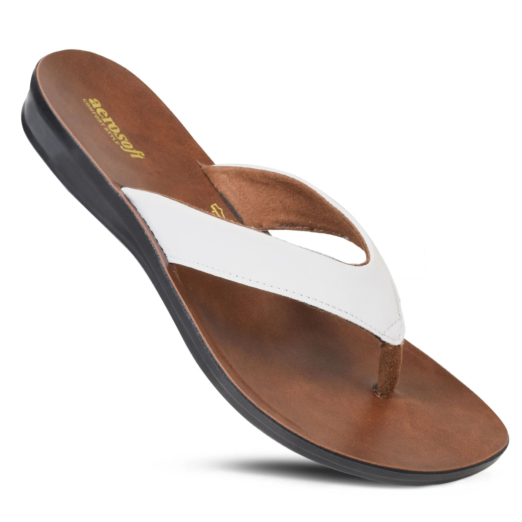 Aerosoft - Iris LS4863 Soft Toe Post Casual Dressy Slip on Slides Flip Flops for Women Sandals