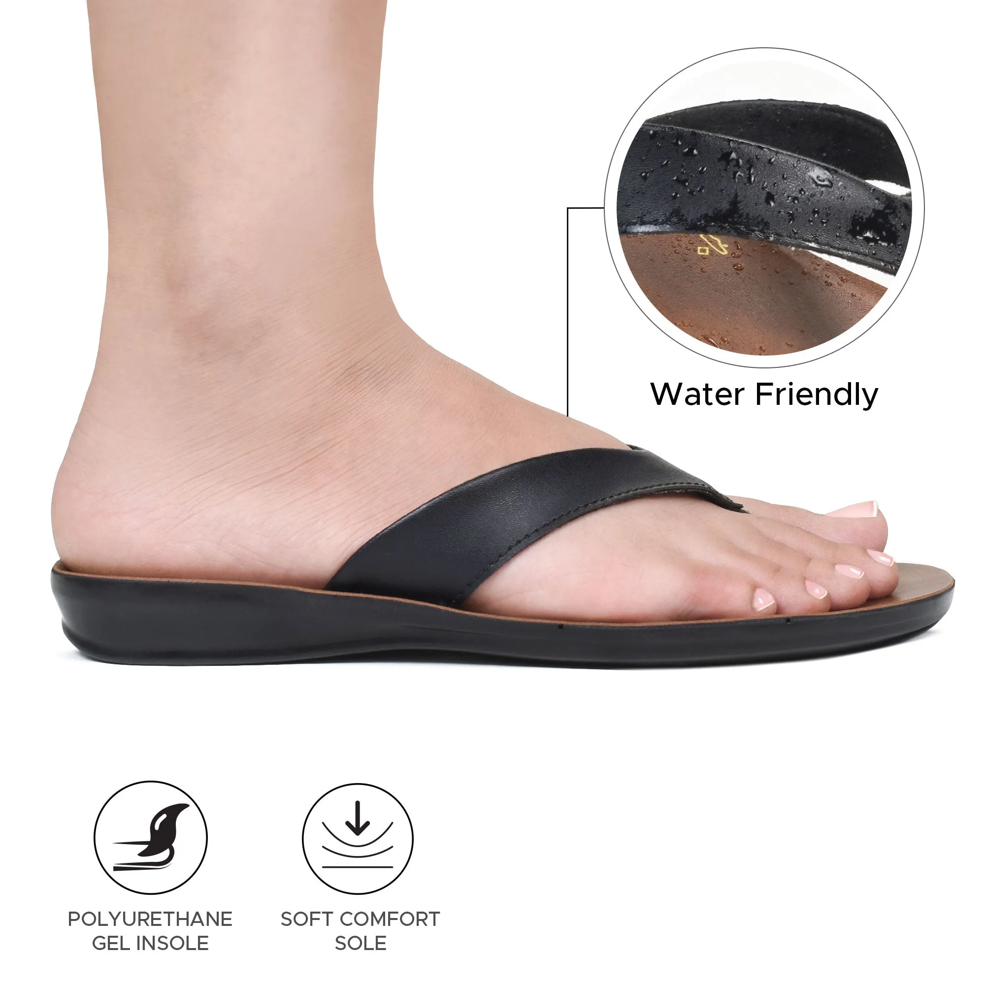 Aerosoft - Iris LS4863 Soft Toe Post Casual Dressy Slip on Slides Flip Flops for Women Sandals