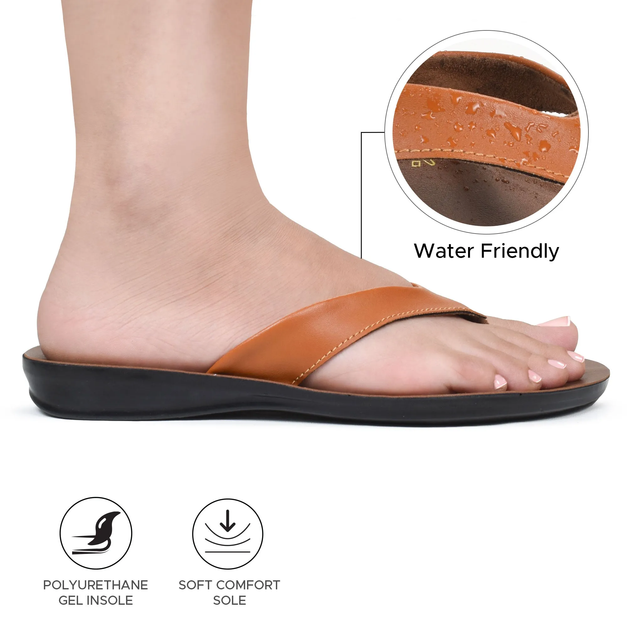 Aerosoft - Iris LS4863 Soft Toe Post Casual Dressy Slip on Slides Flip Flops for Women Sandals