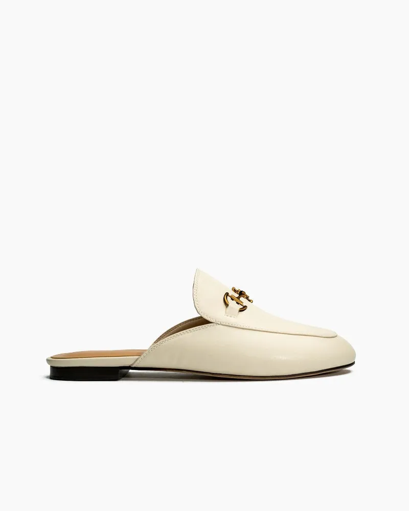 Alina Premium Leather Slide Slip-On Flat Mules