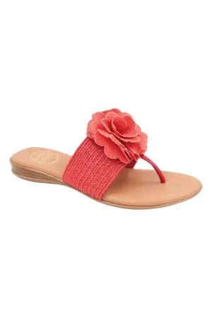 André Assous Nara Featherweights ™ Stretch Raffia Flip Flops AA5NRA61 | Red/Coral