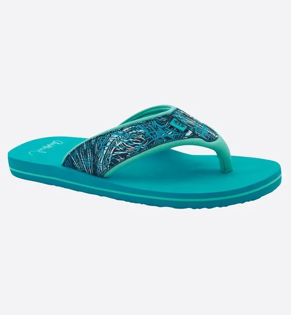 Animal Womens Swish Upper AOP Flip Flops  - Capri Blue