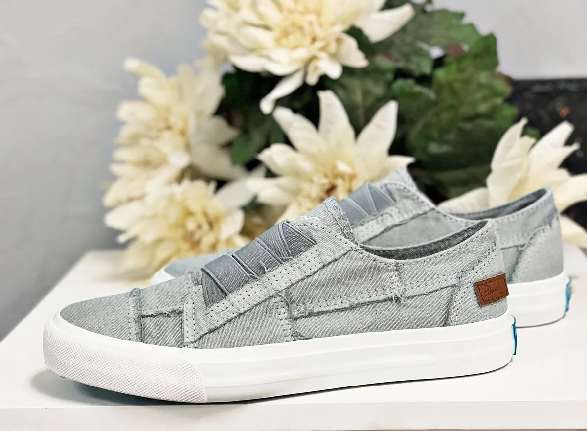 Blowfish Marley Sweet Gray Washed Canvas Slip On Comfortable Fashion Sneakers