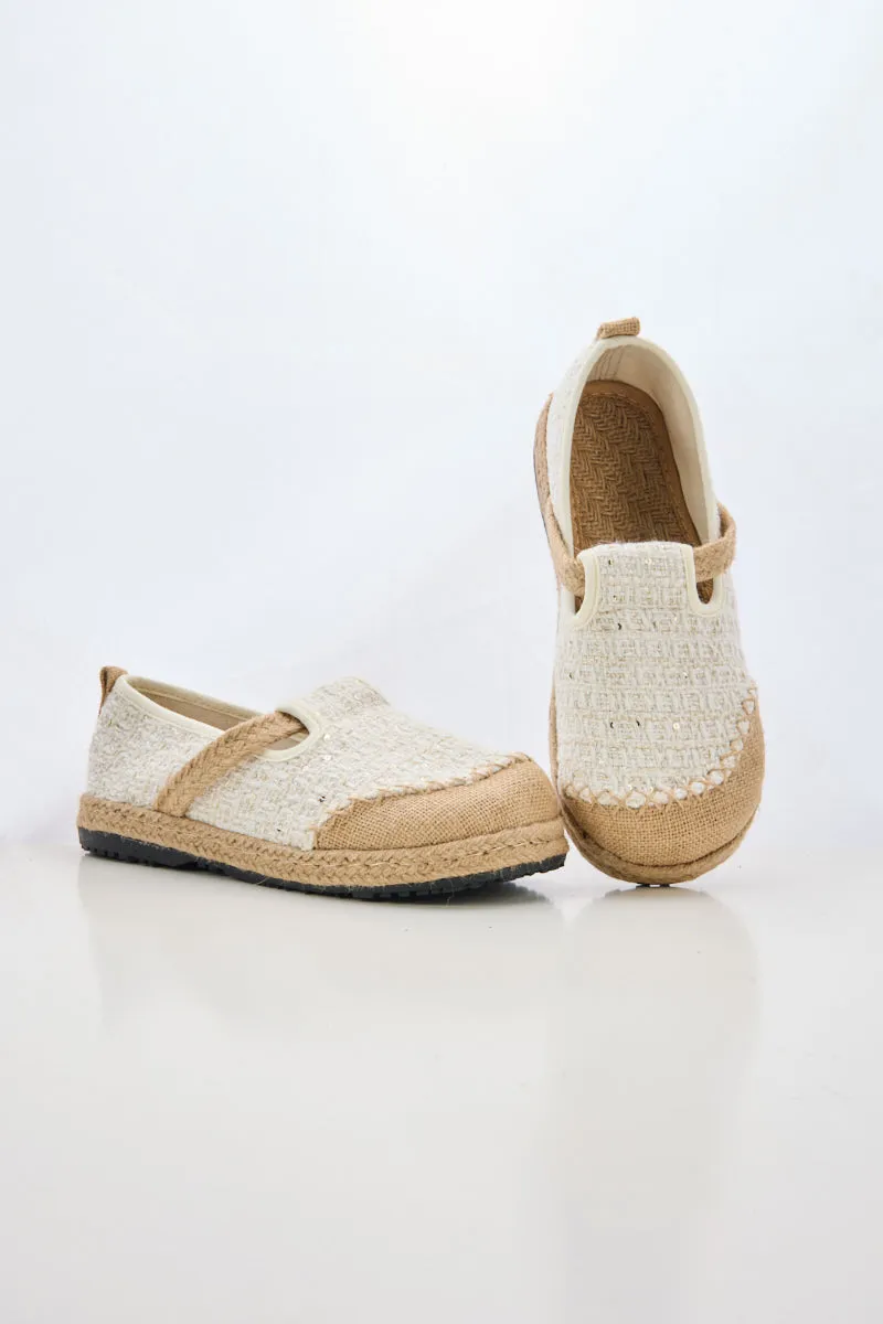 Cactus Rose | Renata Sparkle Linen Espadrilles - Cream