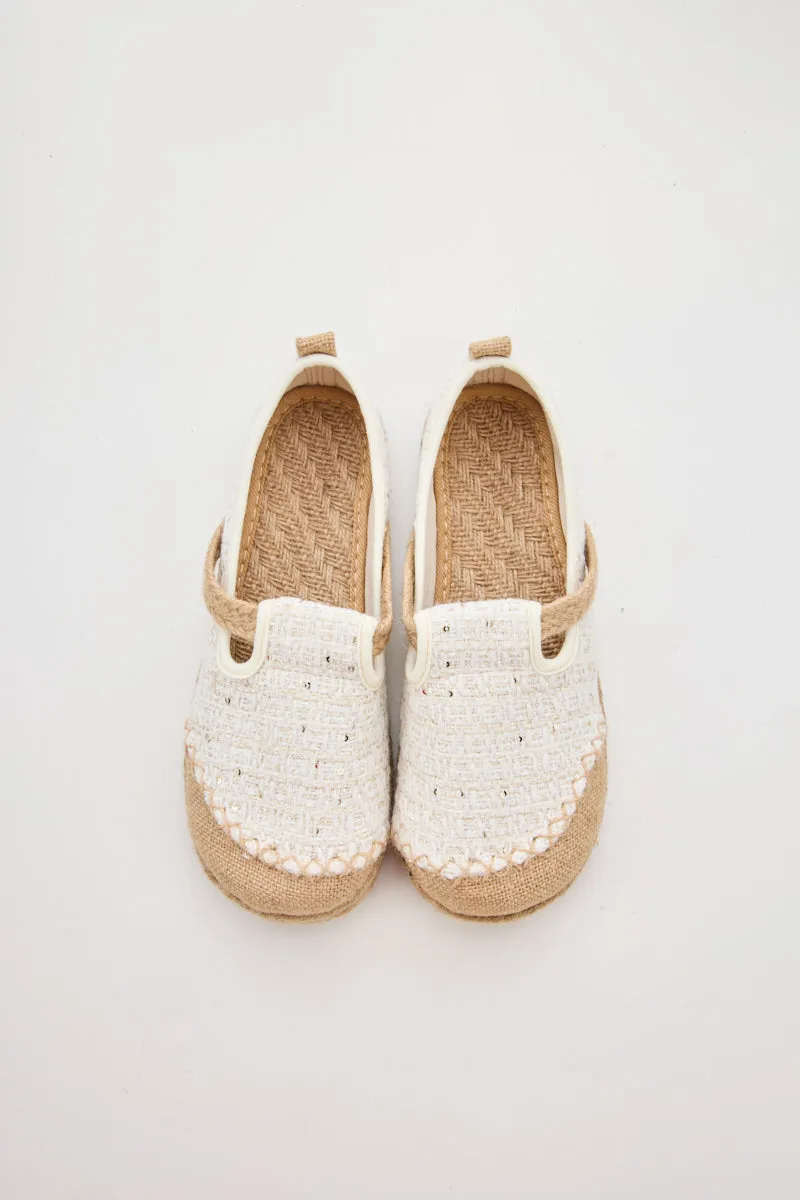 Cactus Rose | Renata Sparkle Linen Espadrilles - Cream