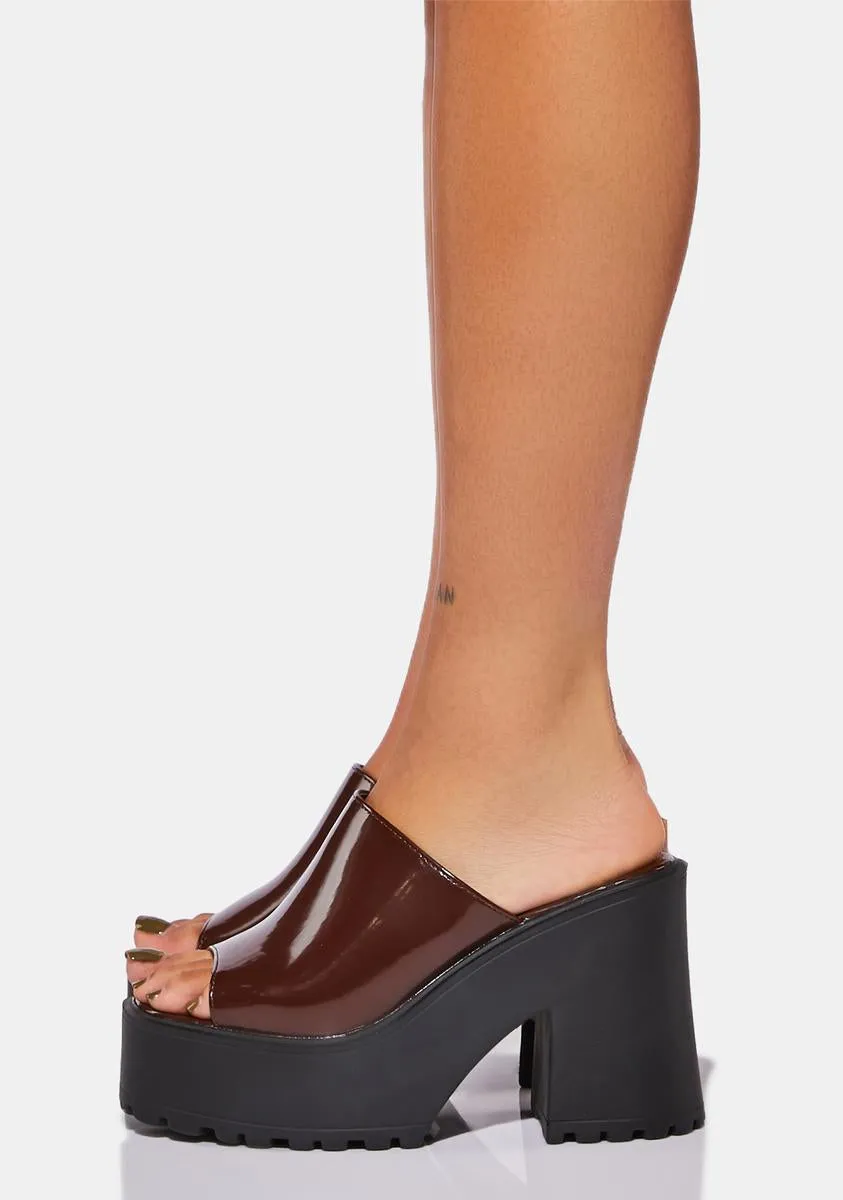 Chocolate If I Can't Have You Platform Sandals