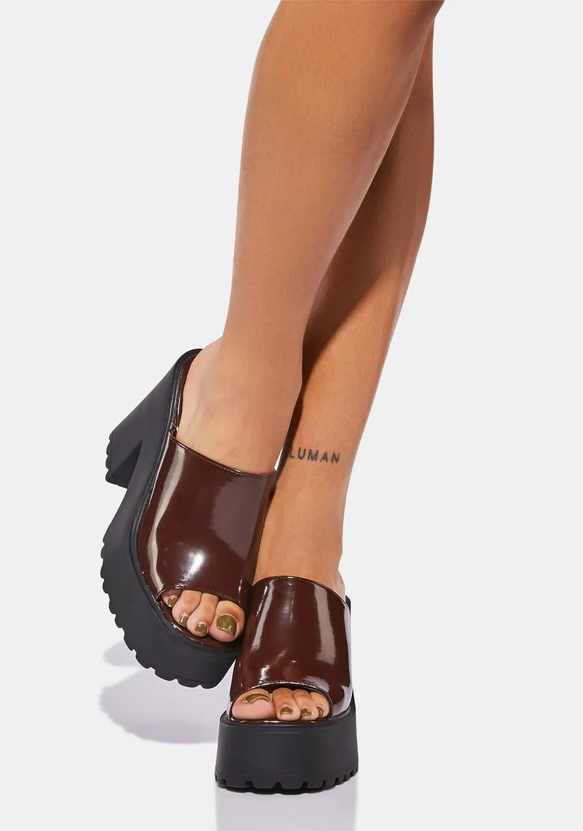 Chocolate If I Can't Have You Platform Sandals