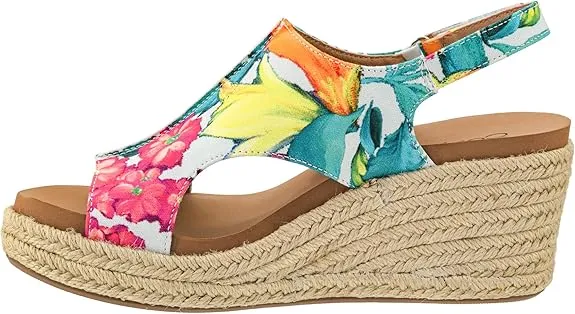 Corky's White Multi Floral Jute Carley Sandals