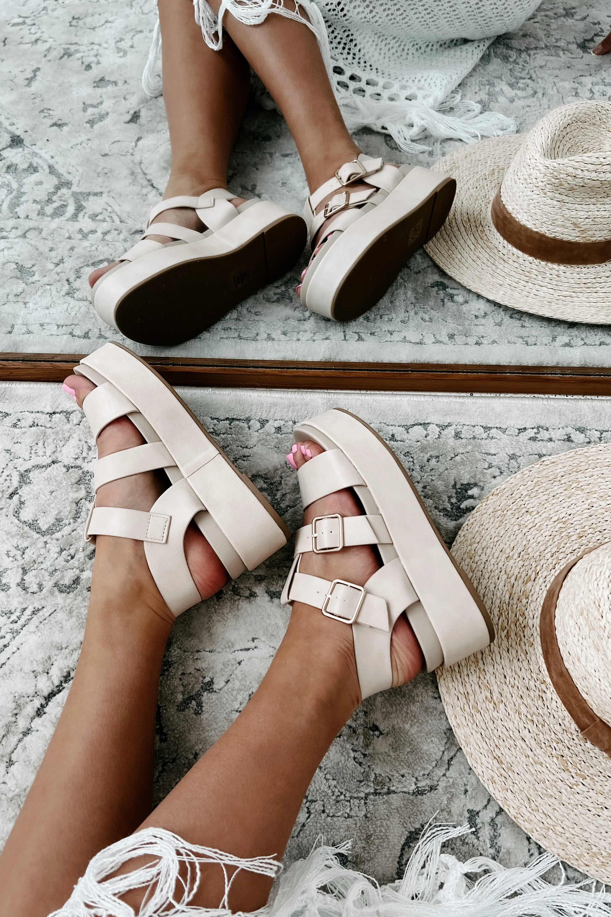 Drifting Away Platform Sandals (Natural)