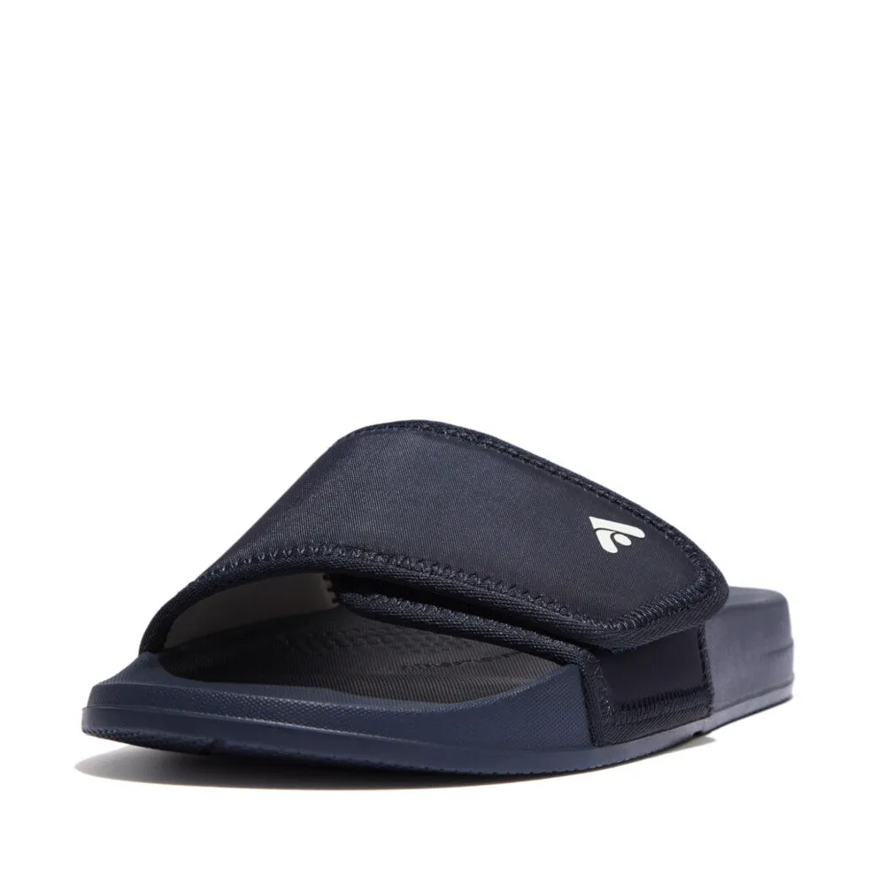 FitFlop iQushion Mens Adjustable Water-Resistant Slides Navy