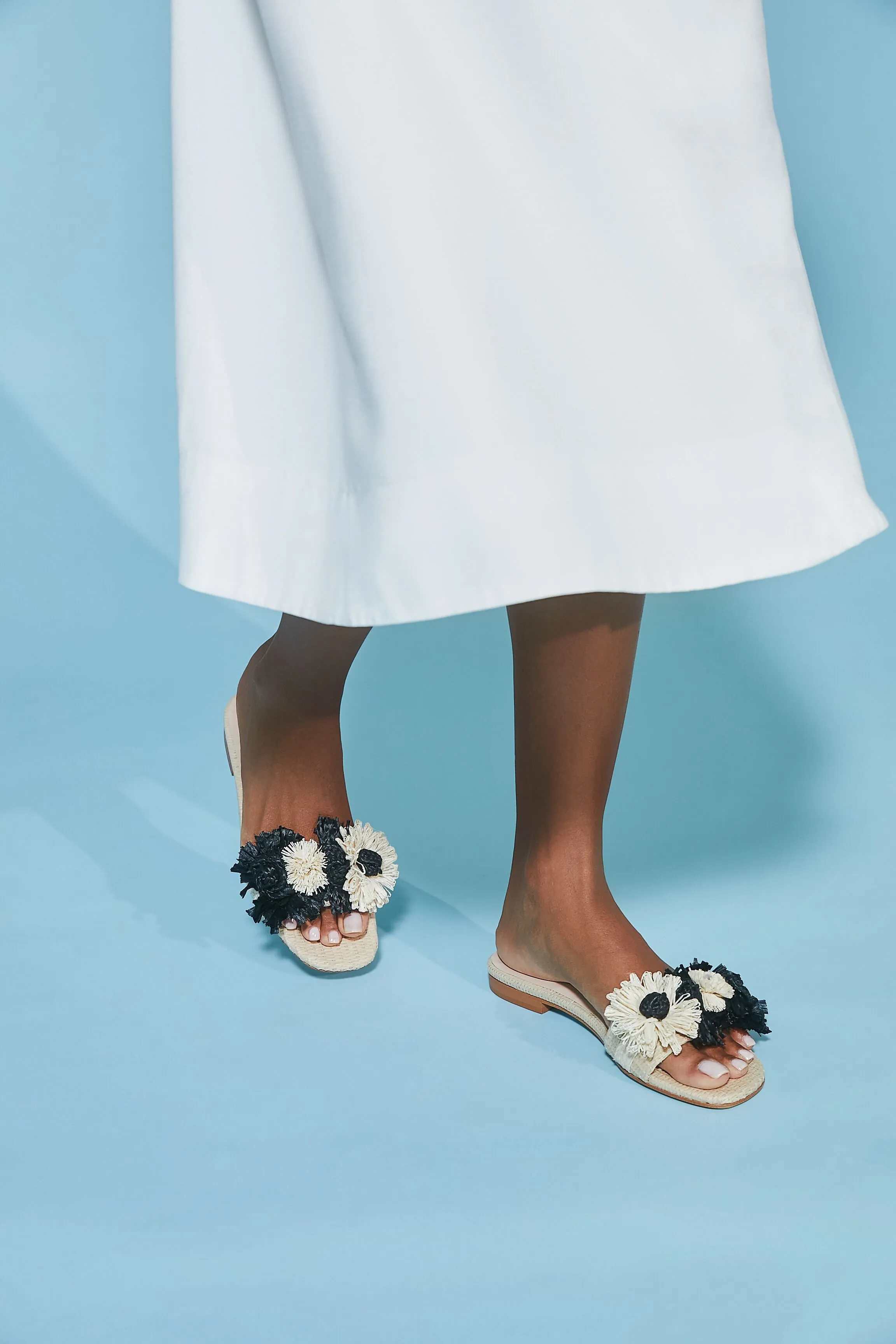 Flower Raffia Naomi Sandals