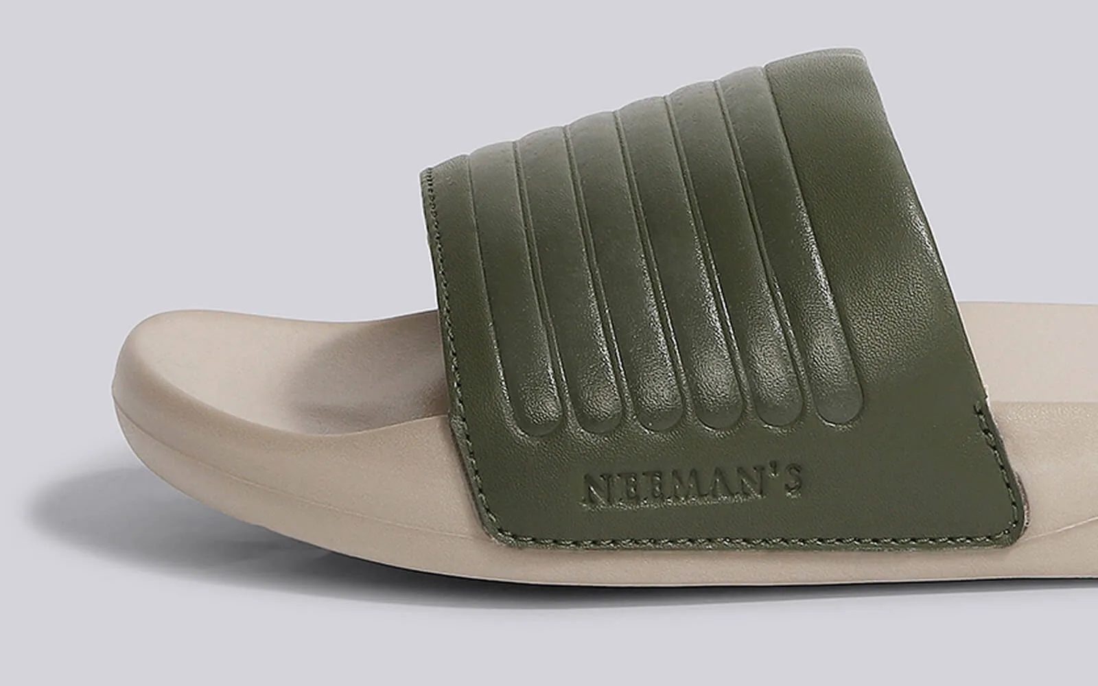 FootBed Slides for Men : Olive Beige