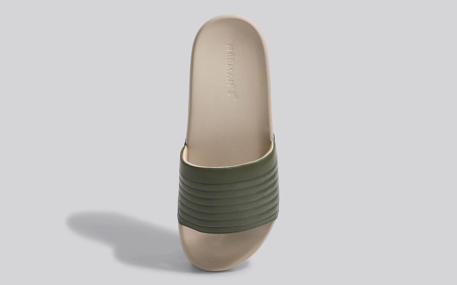 FootBed Slides for Men : Olive Beige