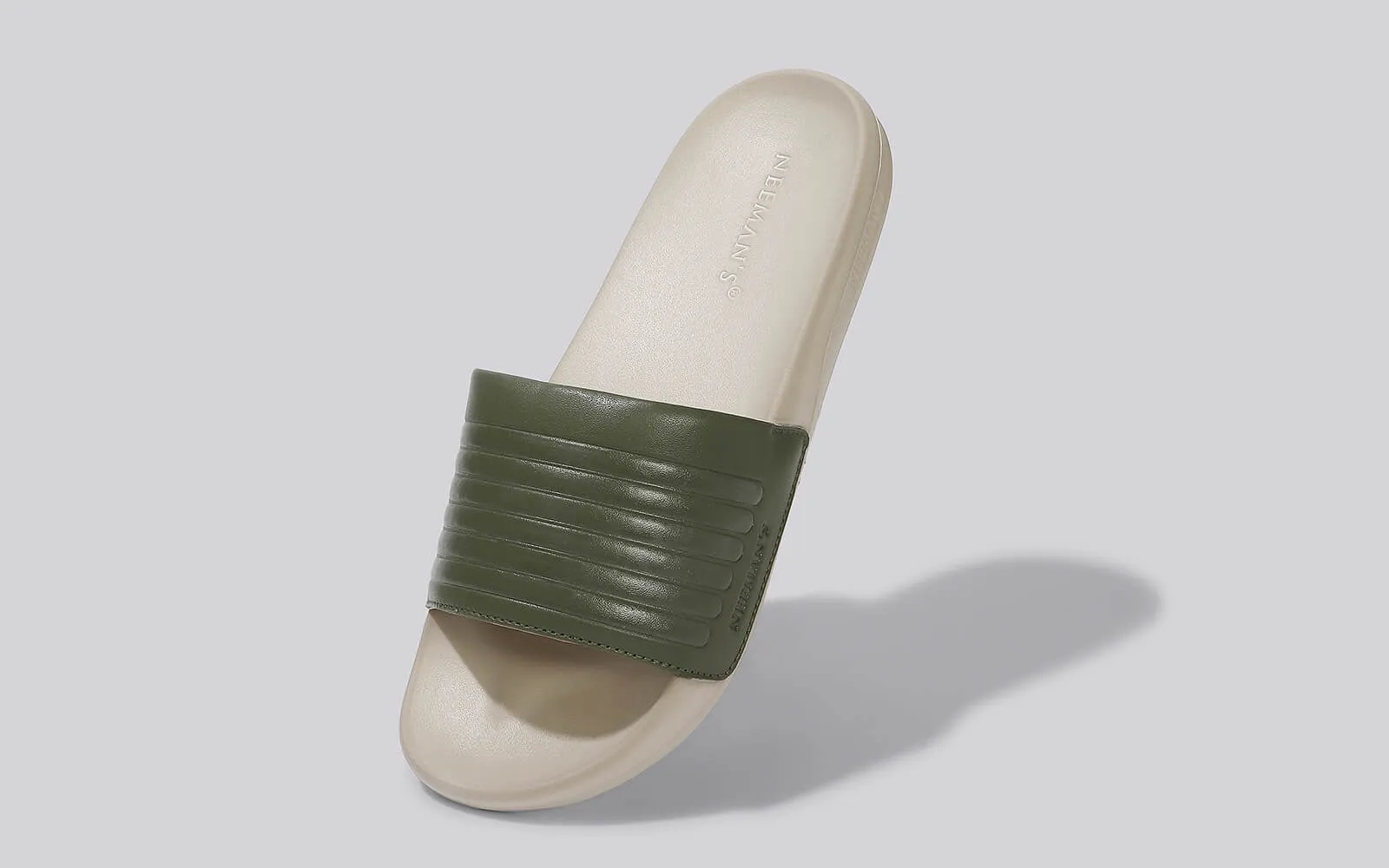 FootBed Slides for Men : Olive Beige