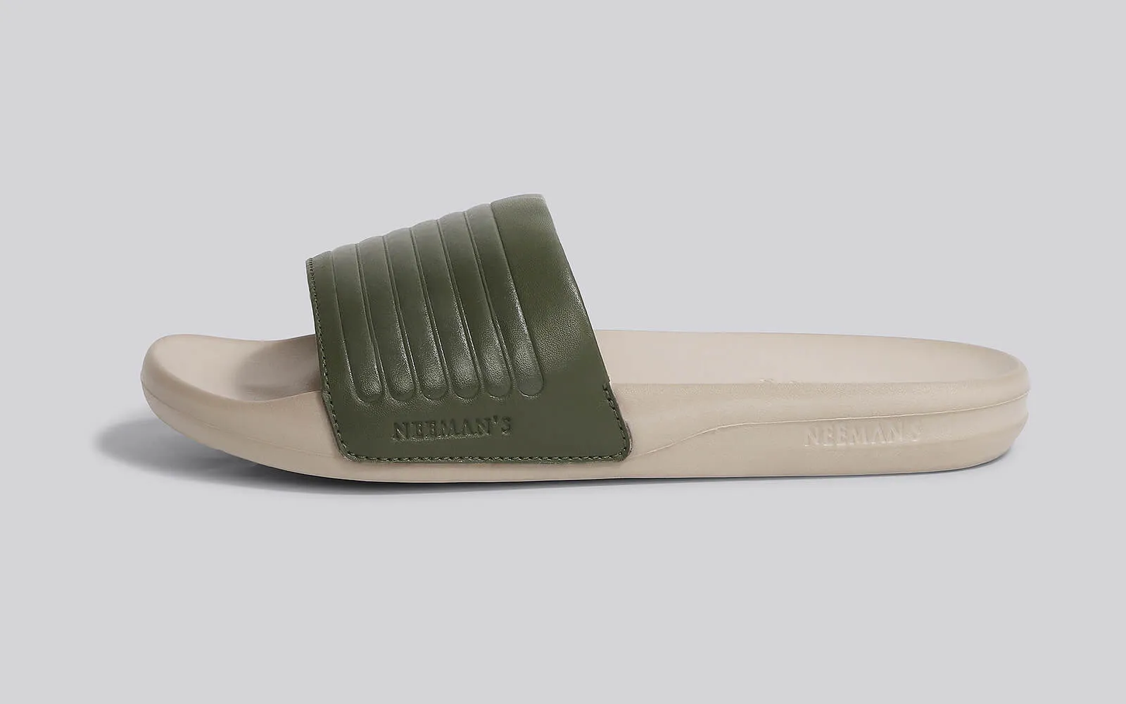 FootBed Slides for Men : Olive Beige