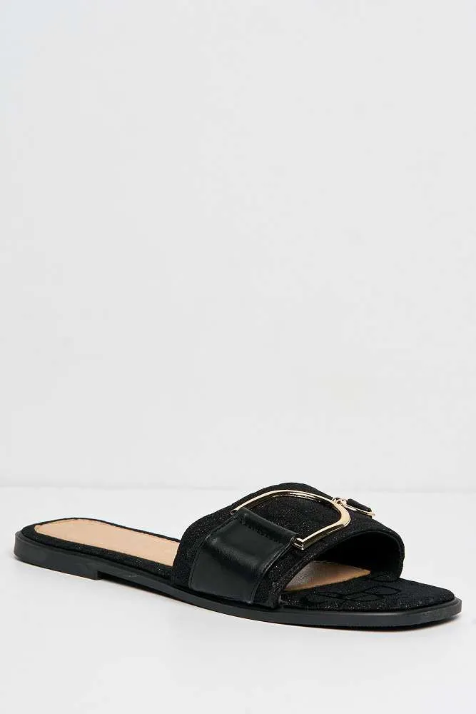 Harpey D-Link Flat Sliders in Black