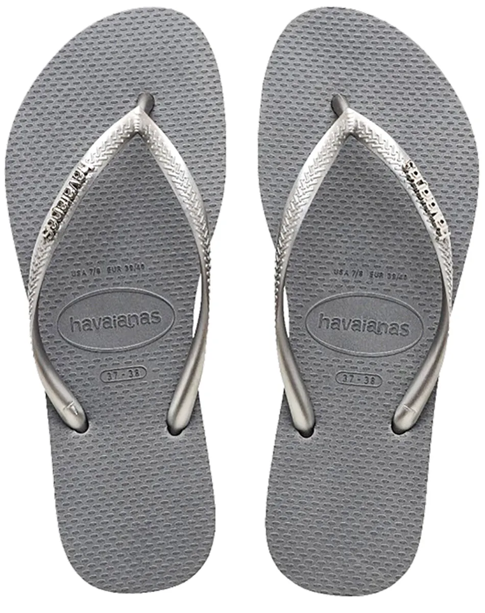 Havaianas Slim Logo Metal In Grey