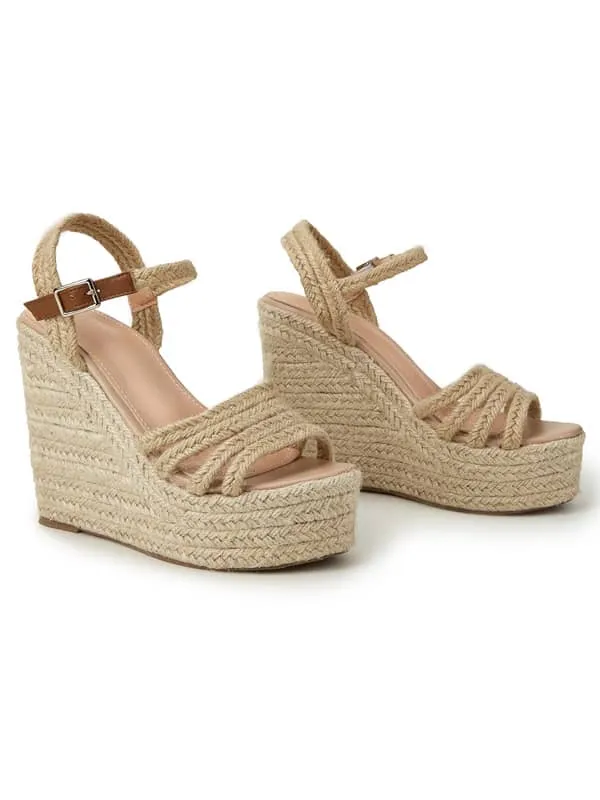 Hemp Rope Wedge Platform&Sandals