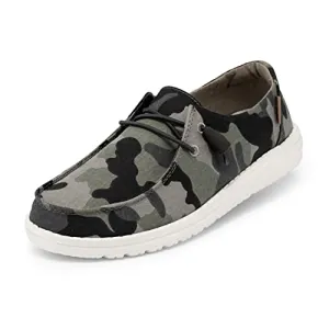 Hey Dude Women's Wendy Camo Size 10 | Women’s Shoes | Women’s Lace Up Loafers | Comfortable & Light-Weight