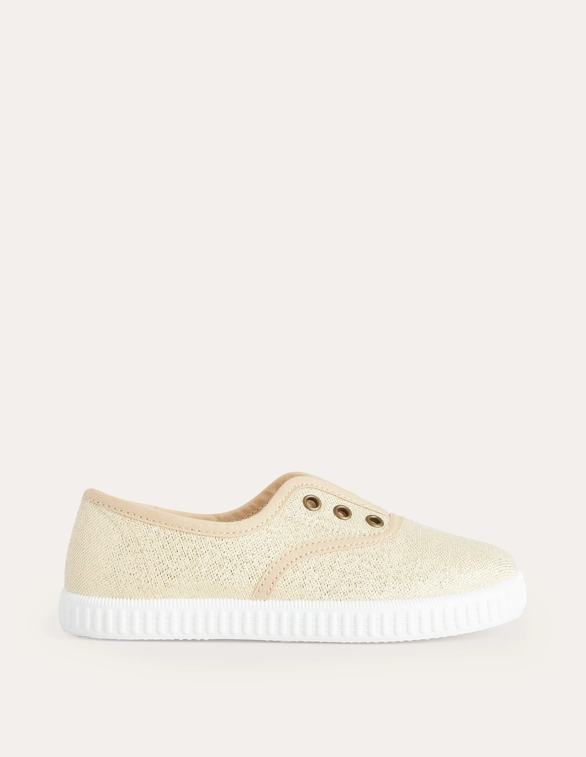 Laceless Canvas Pull-ons-Gold