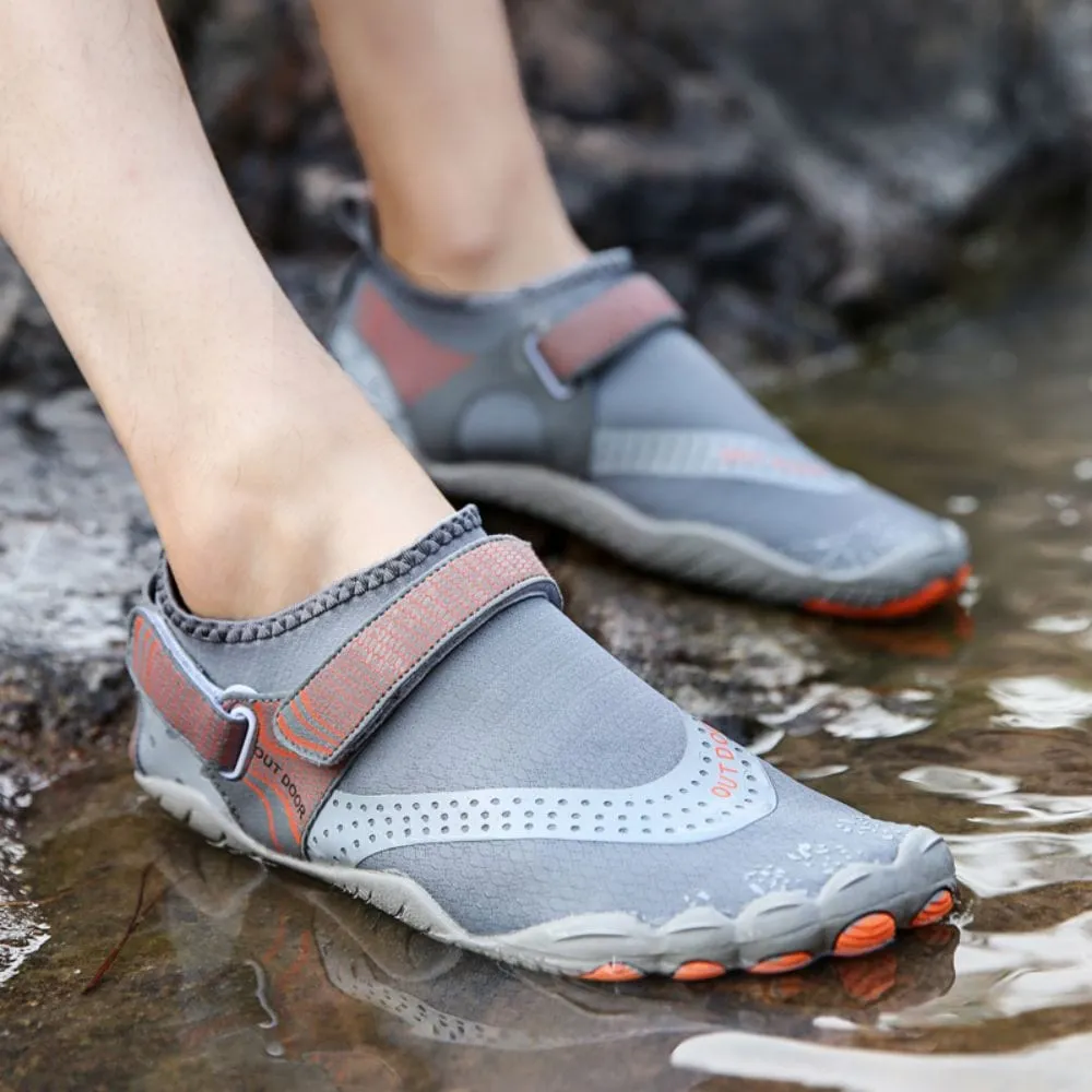 Men Women Water Shoes Barefoot Quick Dry Aqua Shoes - Grey Size EU37 = US4