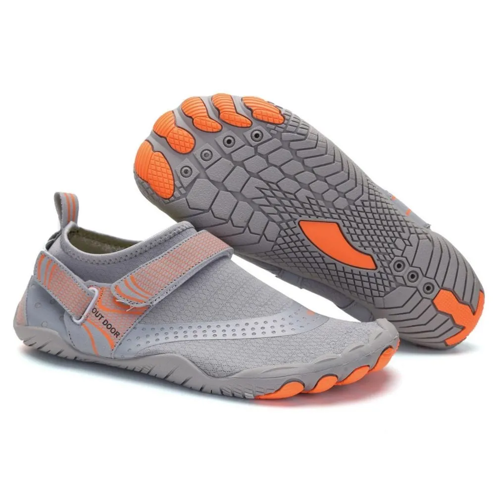 Men Women Water Shoes Barefoot Quick Dry Aqua Shoes - Grey Size EU37 = US4