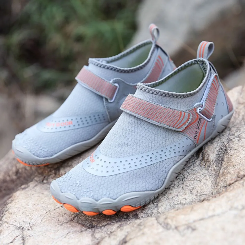 Men Women Water Shoes Barefoot Quick Dry Aqua Shoes - Grey Size EU37 = US4