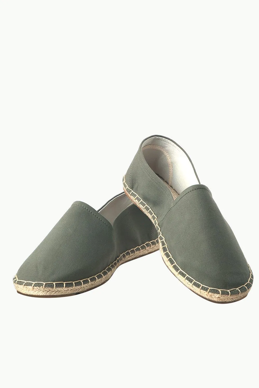 Men's Green Canvas Basque Espadrilles