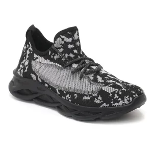 Men's Trackon Knitted Running Sneakers In Black