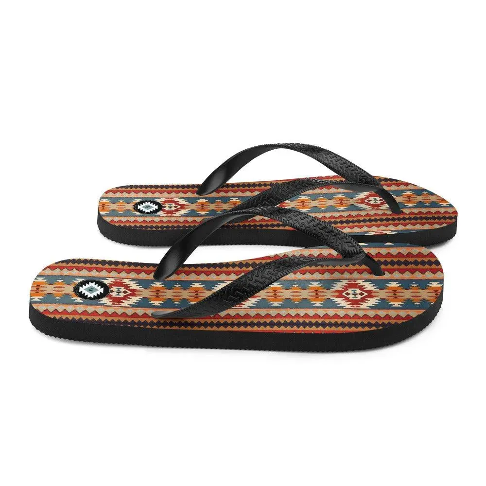 Native American Sunset Flip Flops