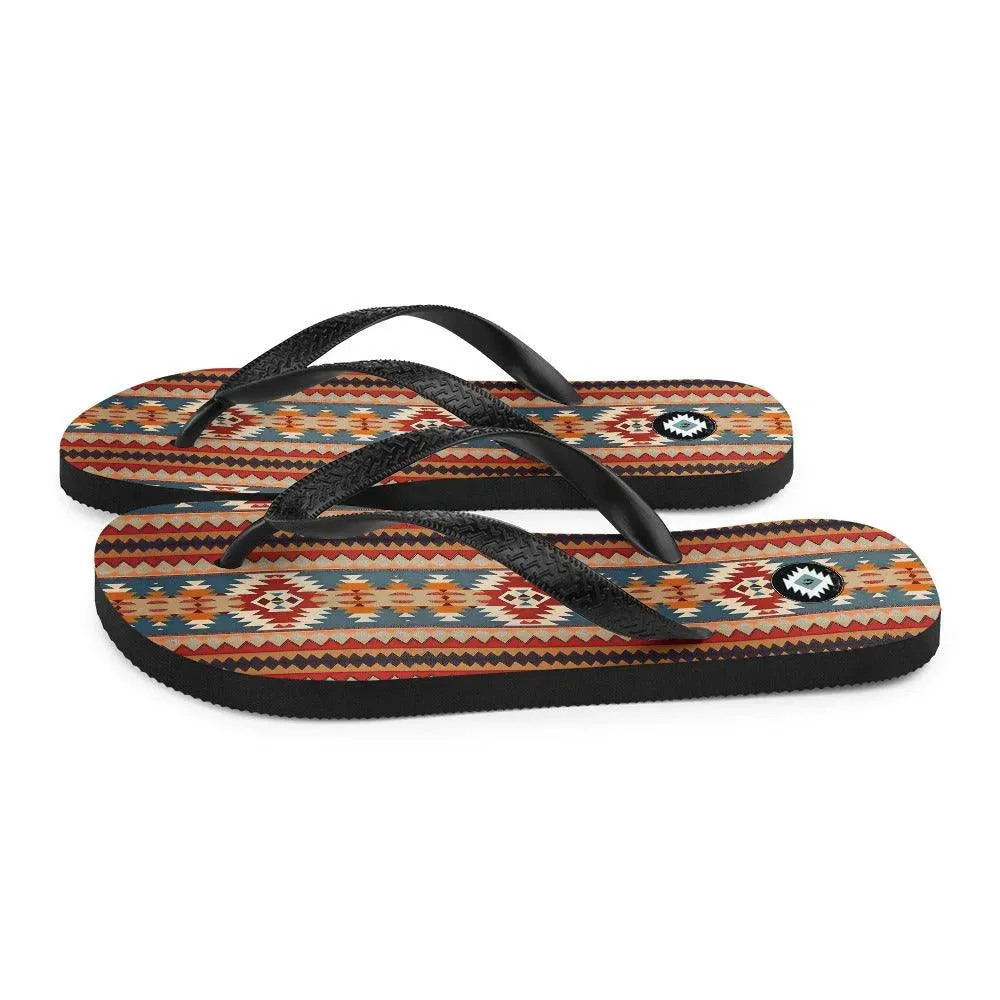 Native American Sunset Flip Flops