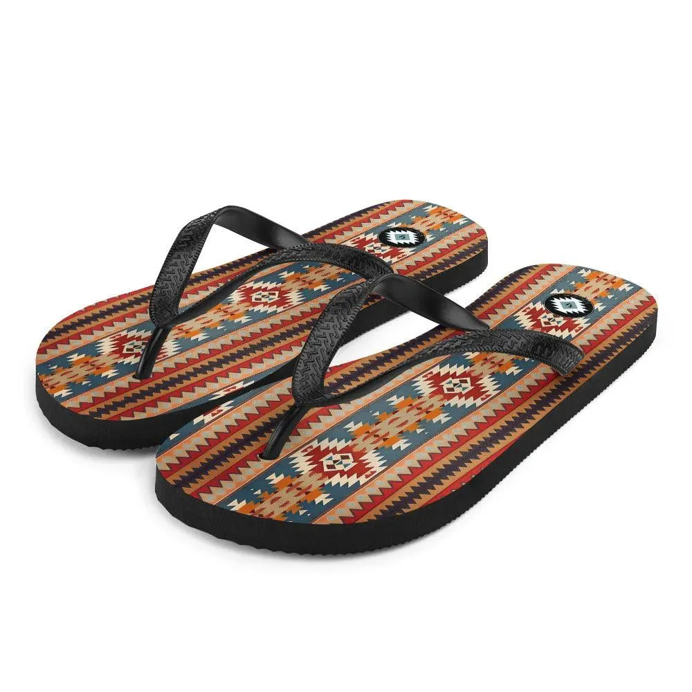 Native American Sunset Flip Flops