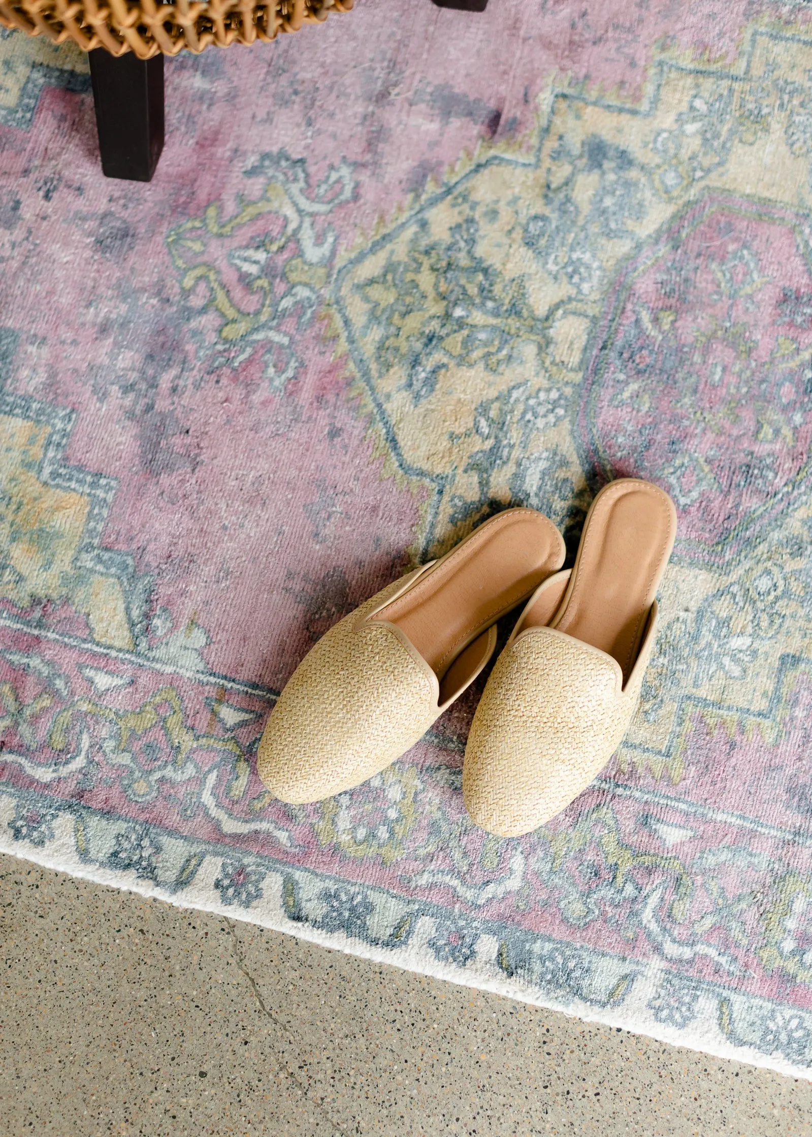 Natural Woven Slip On Mule - FINAL SALE