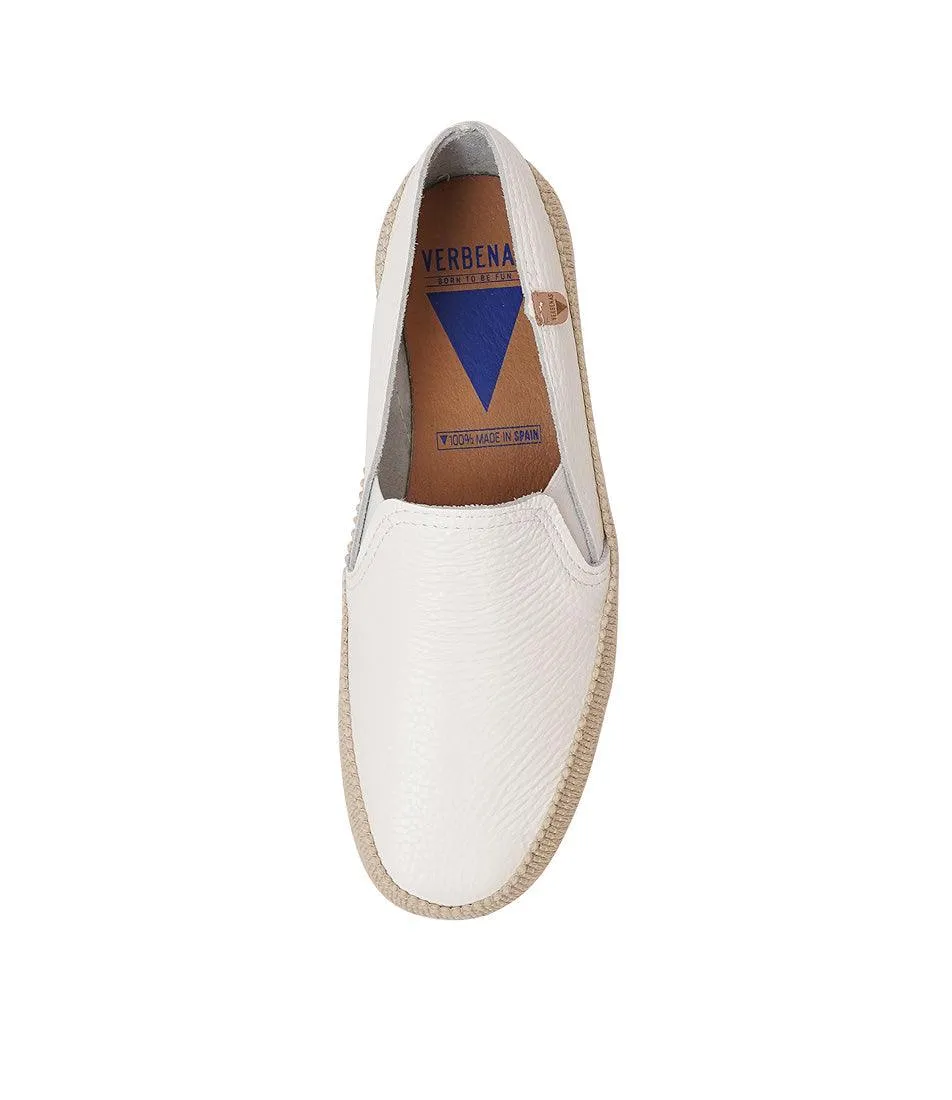 Nuria White Leather Espadrilles