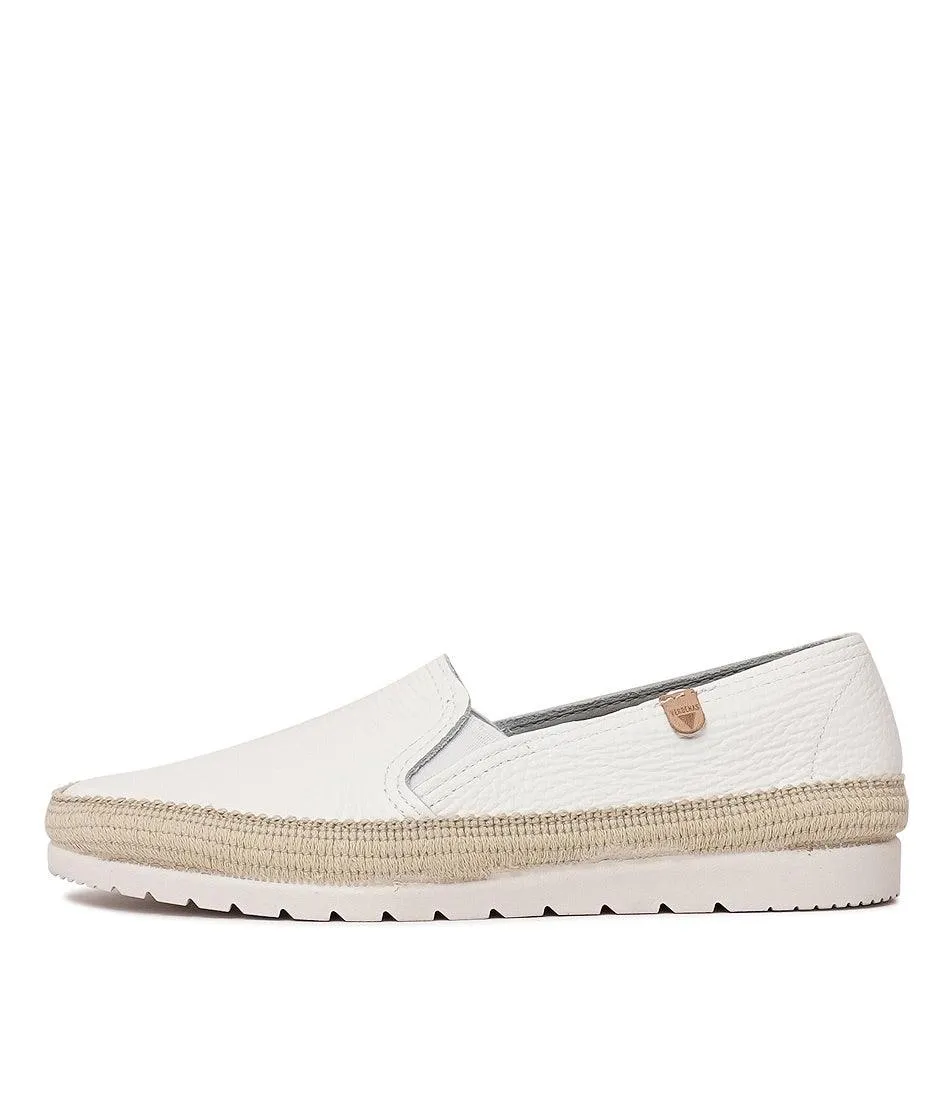 Nuria White Leather Espadrilles