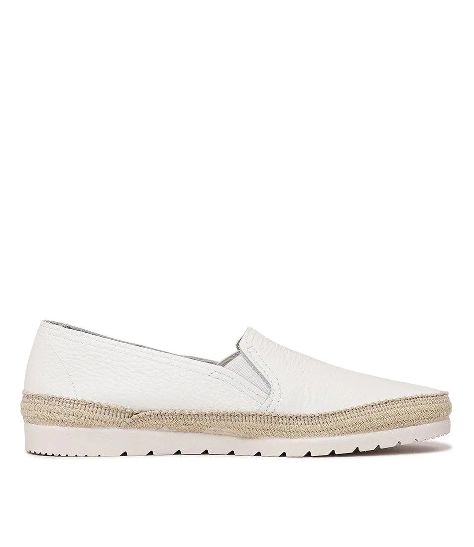 Nuria White Leather Espadrilles