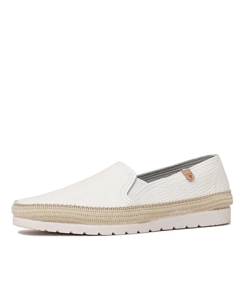 Nuria White Leather Espadrilles