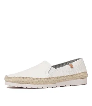 Nuria White Leather Espadrilles