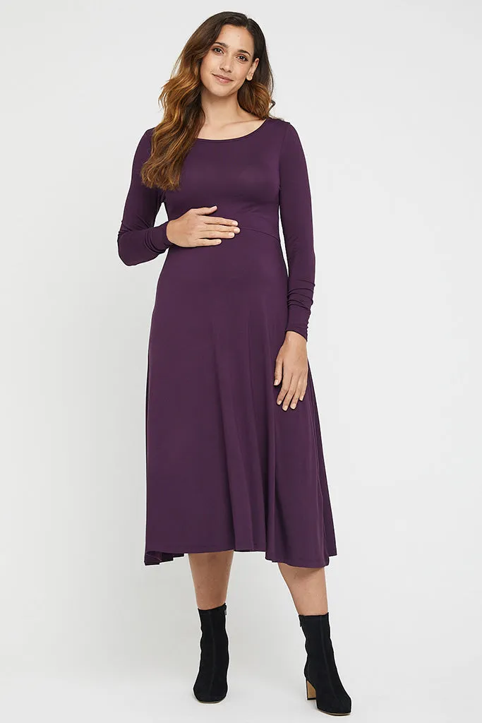 Olivia Maternity Dress - Plum