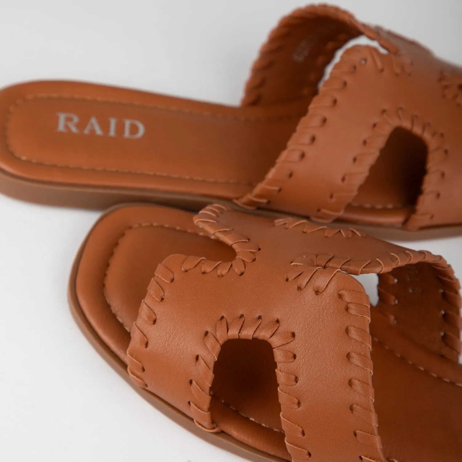 RAID Ginerva Flat Mules in Tan