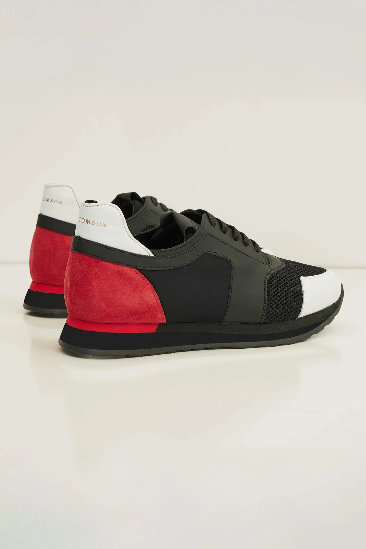 Skyscraper Runner Sneaker Ii Genuine Leather - Black Red