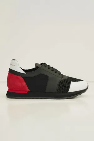 Skyscraper Runner Sneaker Ii Genuine Leather - Black Red