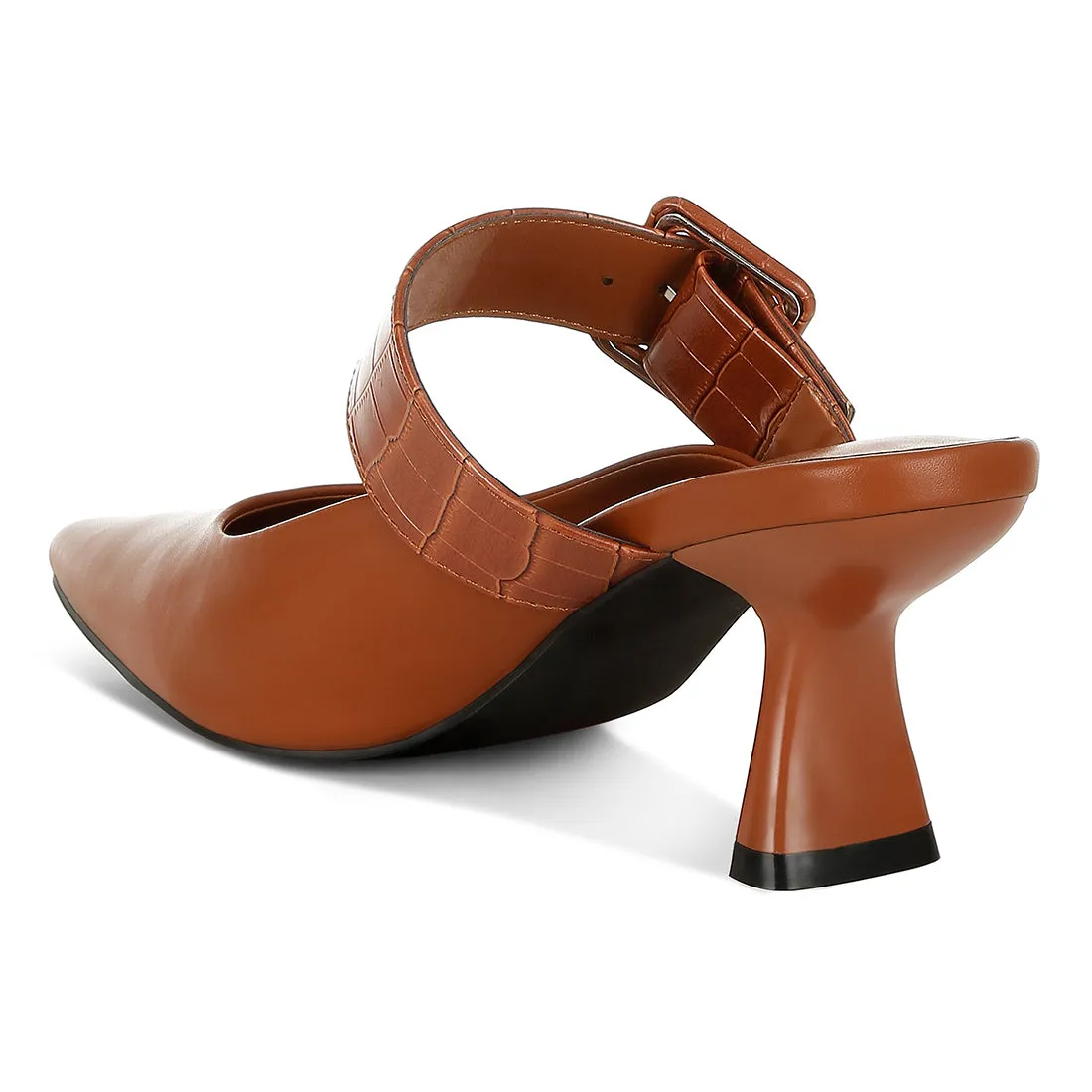 Slim Block Heel Mules