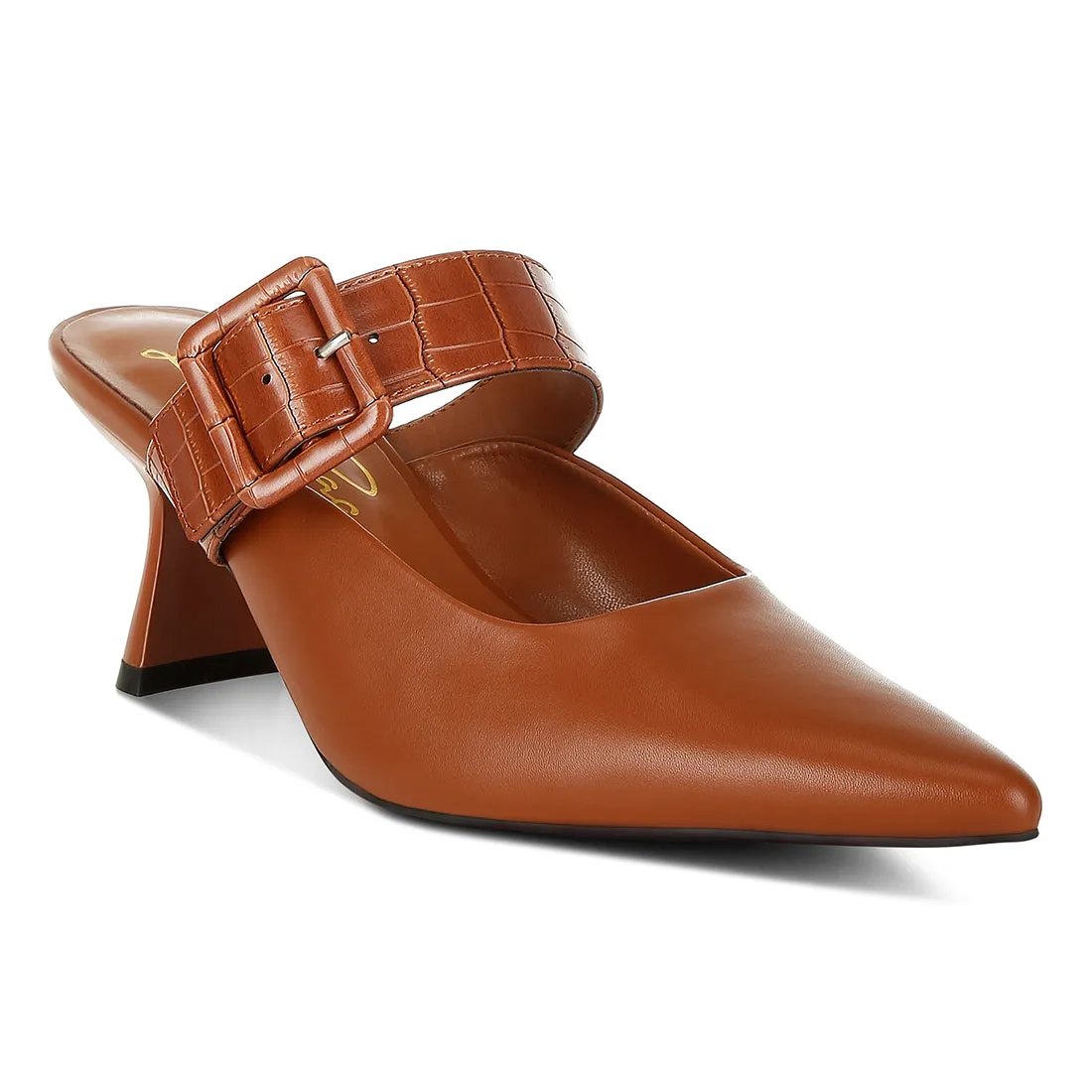 Slim Block Heel Mules