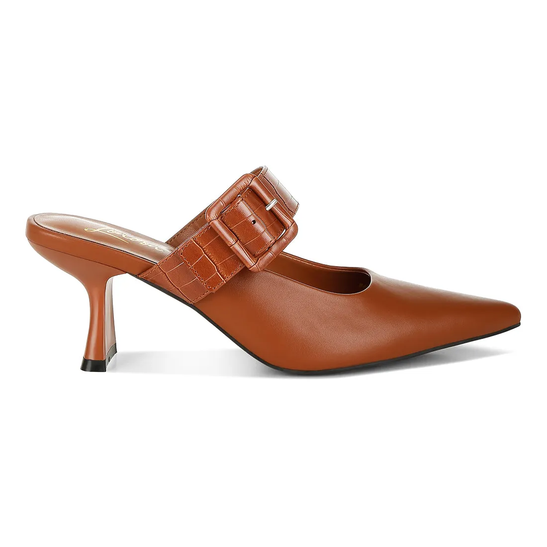 Slim Block Heel Mules