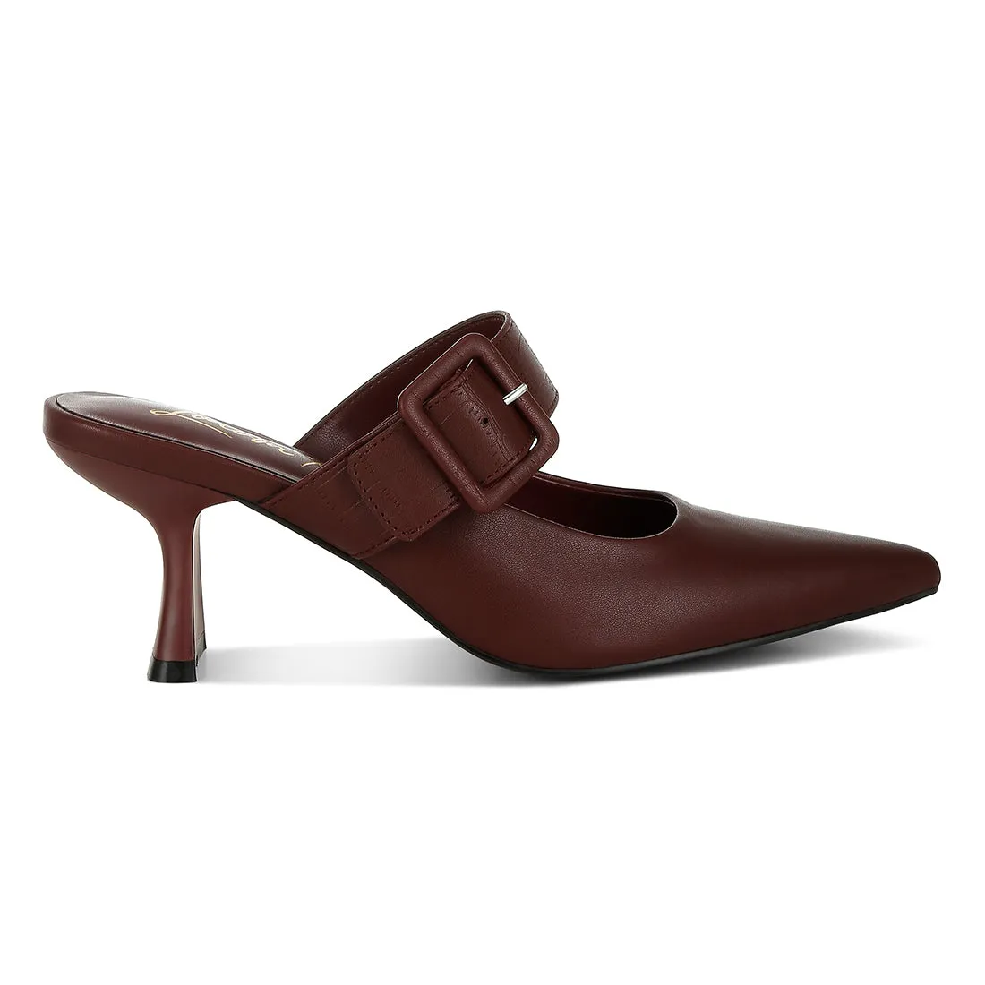 Slim Block Heel Mules