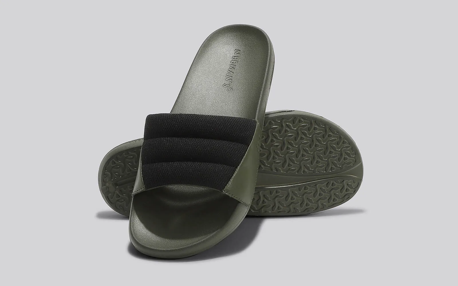 Squooshy Slides for Men : Olive-Black