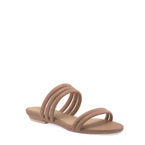 The Slide - Latte Leather Rope Flat