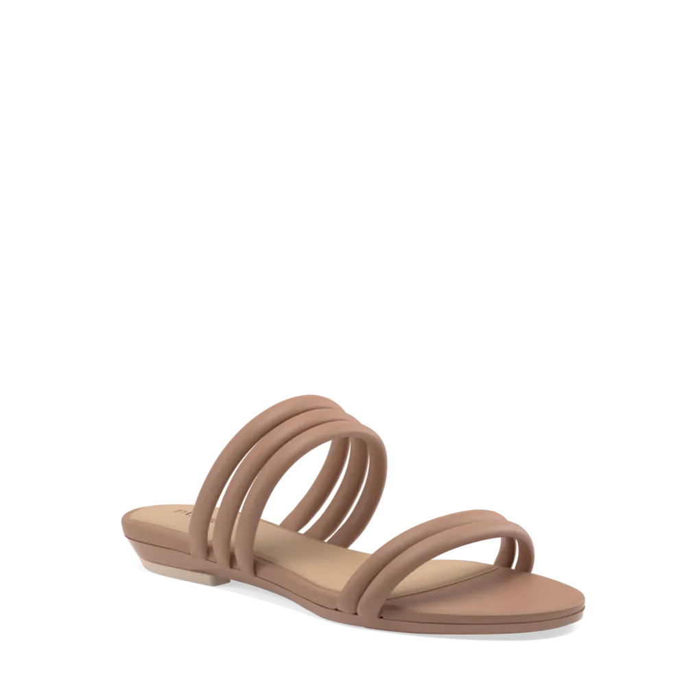 The Slide - Latte Leather Rope Flat